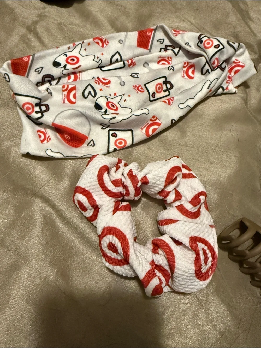 Red & White Logo Scrunchie and Headwrap Set